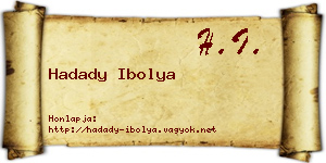 Hadady Ibolya névjegykártya